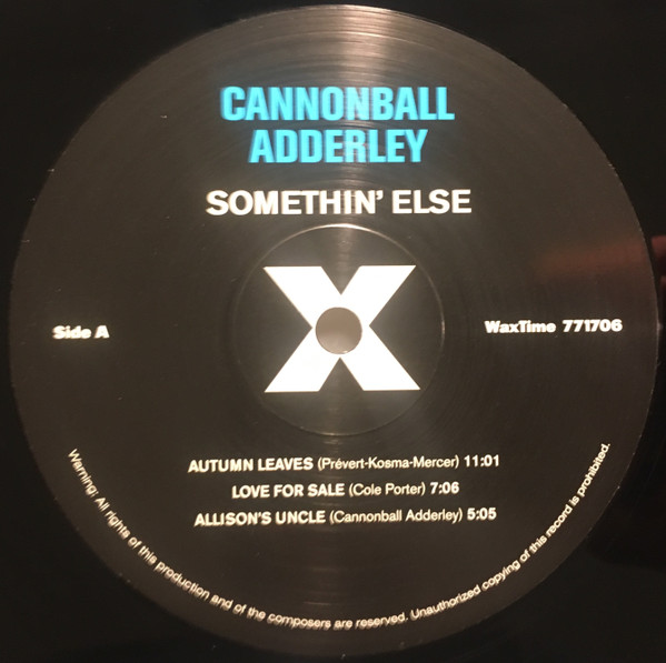 Cannonball Adderley - Somethin' Else | WaxTime (771706) - 3 Cannonball Adderley - Somethin' Else | WaxTime (771706) - 3