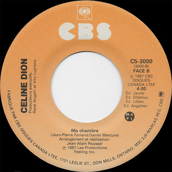 Céline Dion - On Traverse Un Mirroir (7") [Vinyl] | CBS (C5-3000) - 4