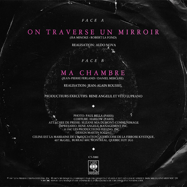 Céline Dion - On Traverse Un Mirroir (7") [Vinyl] | CBS (C5-3000) - 2