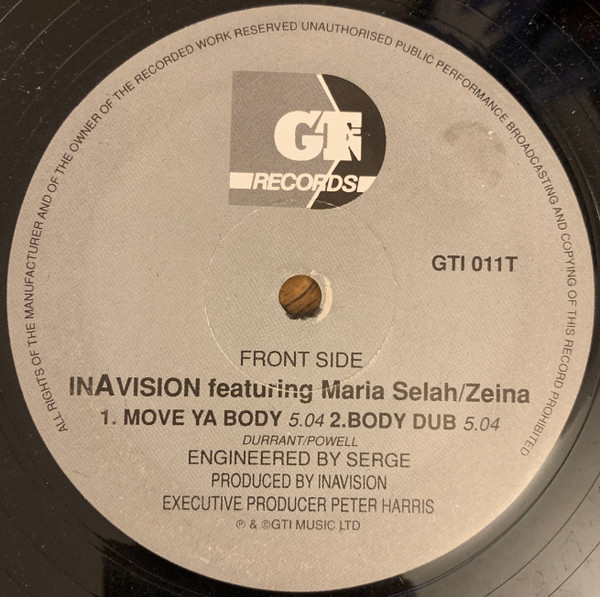 InAvision Featuring Maria Selah/Zeina - Move Ya Body | GTI Records (GTI-011T) - main