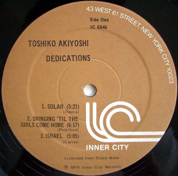 Toshiko Akiyoshi Trio - Dedications | Inner City Records (IC 6046) - 3 Toshiko Akiyoshi Trio - Dedications | Inner City Records (IC 6046) - 3