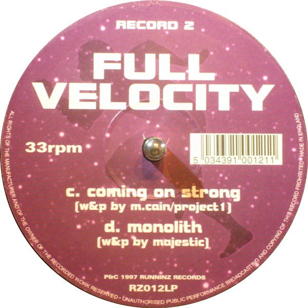 Various - Full Velocity Progressive Drum & Bass | Runninz Records (RZ012LP) - 4 Various - Full Velocity Progressive Drum & Bass | Runninz Records (RZ012LP) - 4
