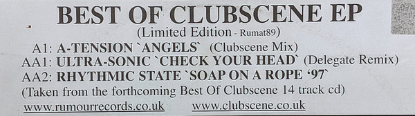 Various - Best Of Clubscene EP | Rumour Records (RUMAT 89) - 4 Various - Best Of Clubscene EP | Rumour Records (RUMAT 89) - 4