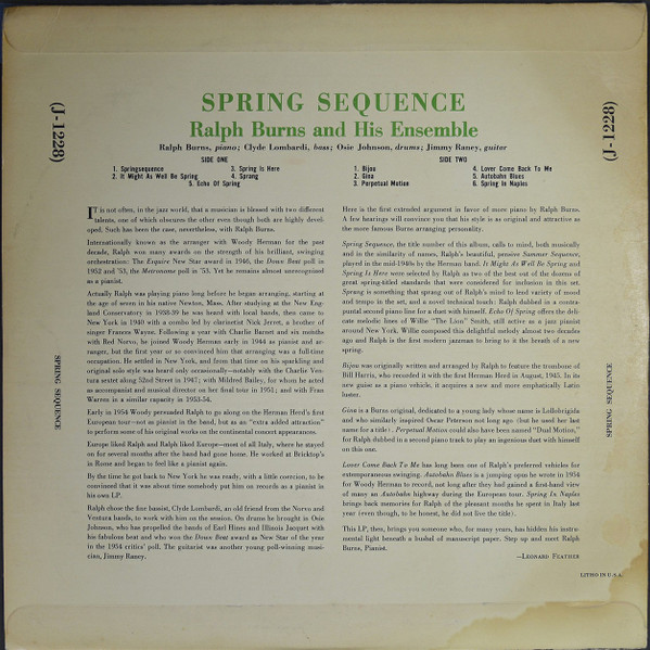 Ralph Burns And His Ensemble - Spring Sequence | Jazztone (J-1228) - 2