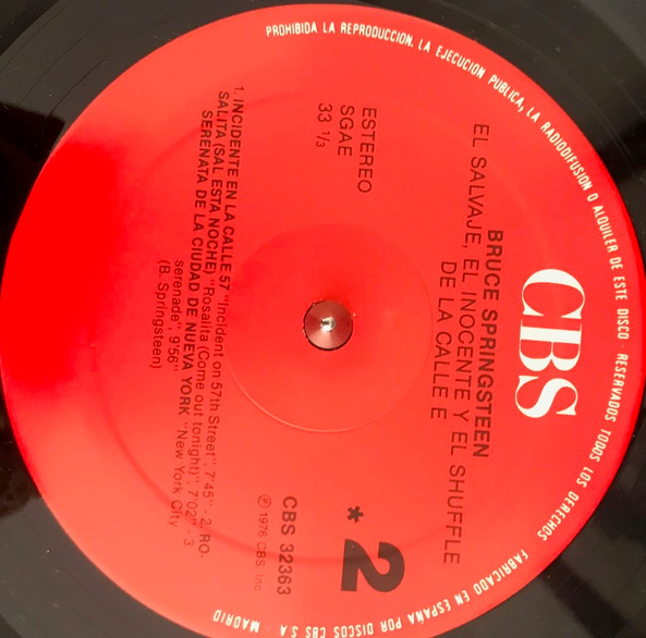 Bruce Springsteen - The Wild, The Innocent &  The E Street Shuffle | CBS (CBS 32363) - 3