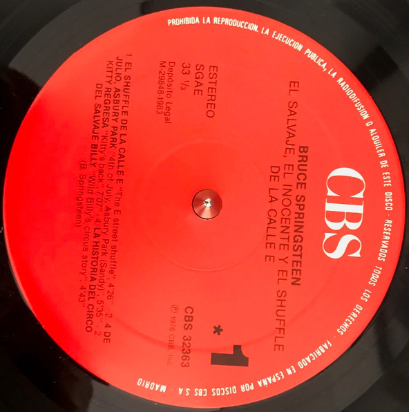 Bruce Springsteen - The Wild, The Innocent &  The E Street Shuffle | CBS (CBS 32363) - 2