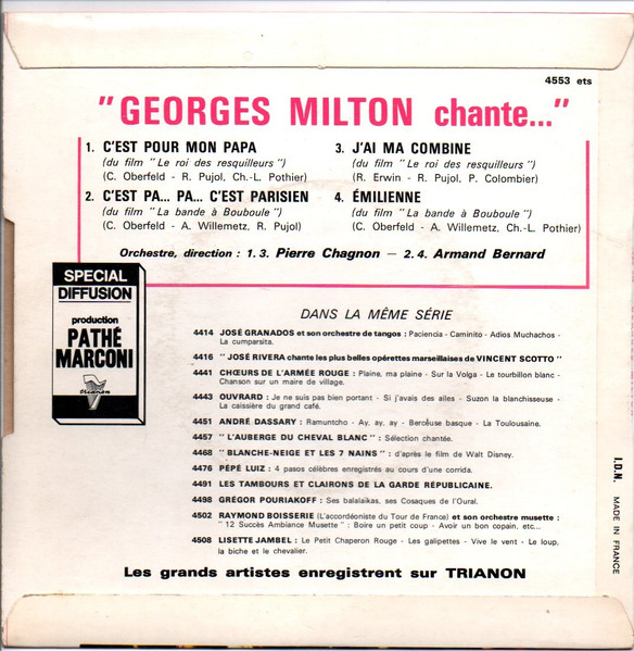 Georges Milton - Georges Milton Chante... | Trianon (4553 ets) - 2