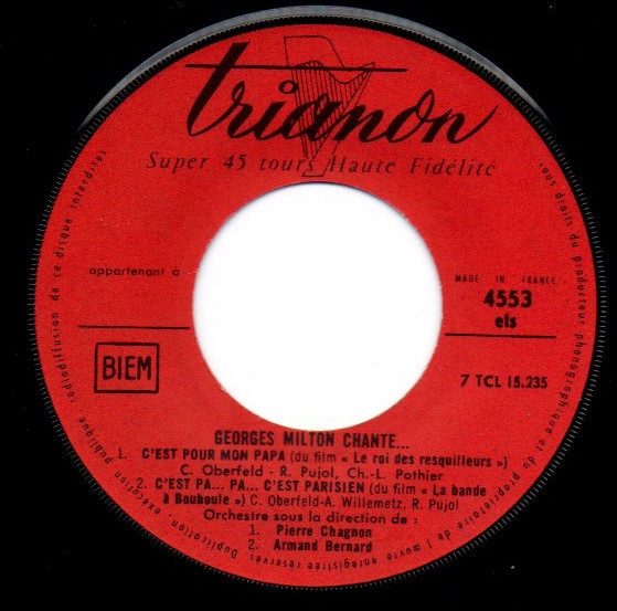Georges Milton - Georges Milton Chante... | Trianon (4553 ets) - 3