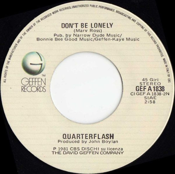 Quarterflash - Harden My Heart | Geffen Records (GEF A 1838) - 4