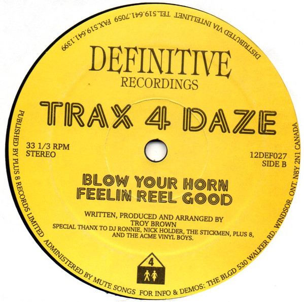 Troy Brown - Trax 4 Daze Vol. 1 | Definitive Recordings (12DEF027) - 2 Troy Brown - Trax 4 Daze Vol. 1 | Definitive Recordings (12DEF027) - 2