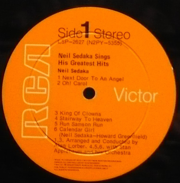 Neil Sedaka - Neil Sedaka Sings His Greatest Hits | RCA Victor (LSP-2627) - 2