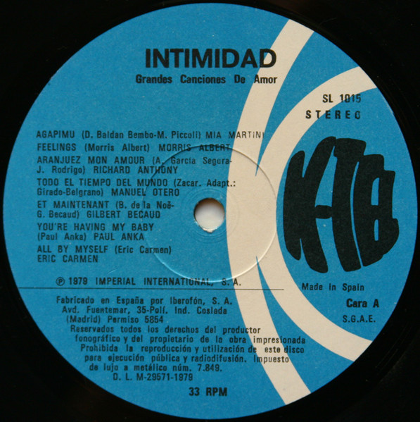 Various - Intimidad. Grandes Canciones De Amor | K-Tel (SL 1015) - 3 Various - Intimidad. Grandes Canciones De Amor | K-Tel (SL 1015) - 3