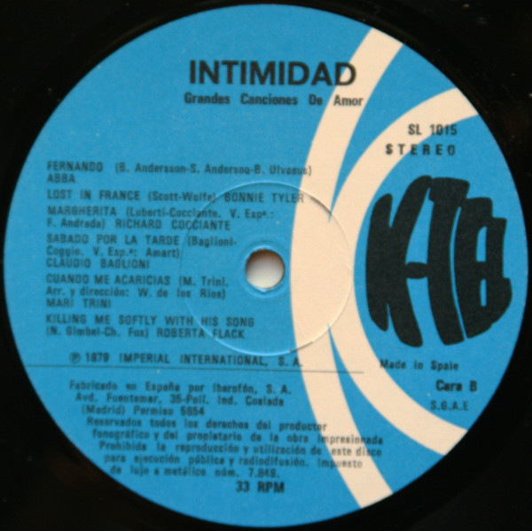 Various - Intimidad. Grandes Canciones De Amor | K-Tel (SL 1015) - 4 Various - Intimidad. Grandes Canciones De Amor | K-Tel (SL 1015) - 4