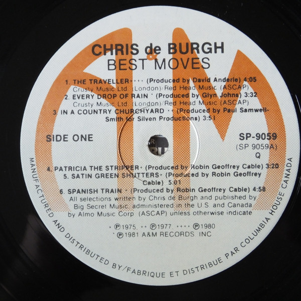 Chris de Burgh - Best Moves | A&M Records (SP 9059) - 3 Chris de Burgh - Best Moves | A&M Records (SP 9059) - 3