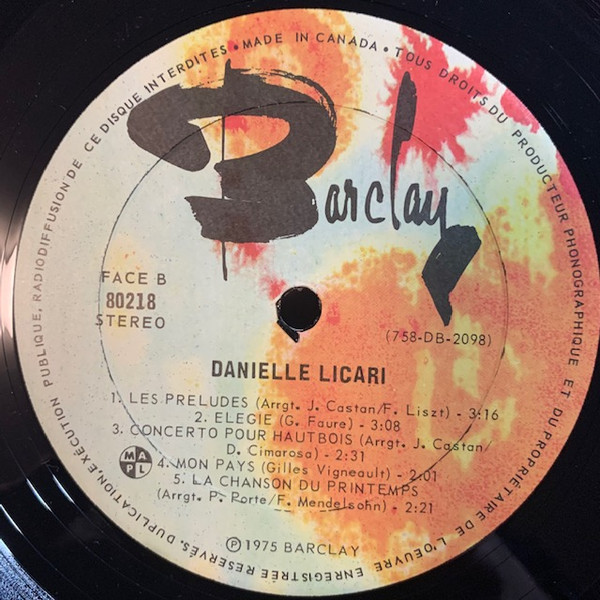 Danielle Licari - Danielle Licari [Vinyl] | Barclay (80218) - 4