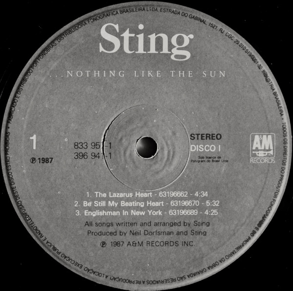 Sting - ...Nothing Like The Sun | A&M Records (396941-1) - 3