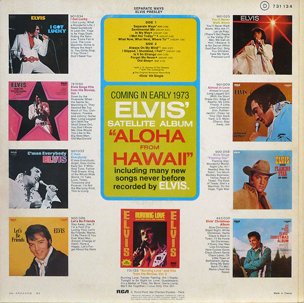 Elvis Presley - Separate Ways | RCA Camden (731.134) - 2