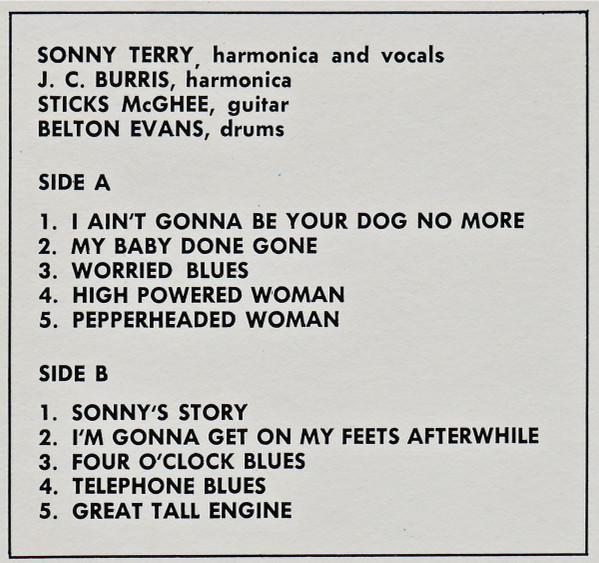 Sonny Terry - Sonny's Story | Original Blues Classics (OBC-503) - 4 Sonny Terry - Sonny's Story | Original Blues Classics (OBC-503) - 4