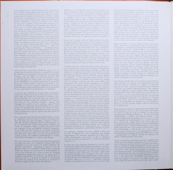 Roland de Lassus - Charles Ravier , Ensemble Polyphonique De L'O.R.T.F. - Les Meslanges D'Orlande De Lassus - Tome I - Chansons 1 À 20 | Astrée (AS 11) - 3 Roland de Lassus - Charles Ravier , Ensemble Polyphonique De L'O.R.T.F. - Les Meslanges D'Orlande De Lassus - Tome I - Chansons 1 À 20 | Astrée (AS 11) - 3