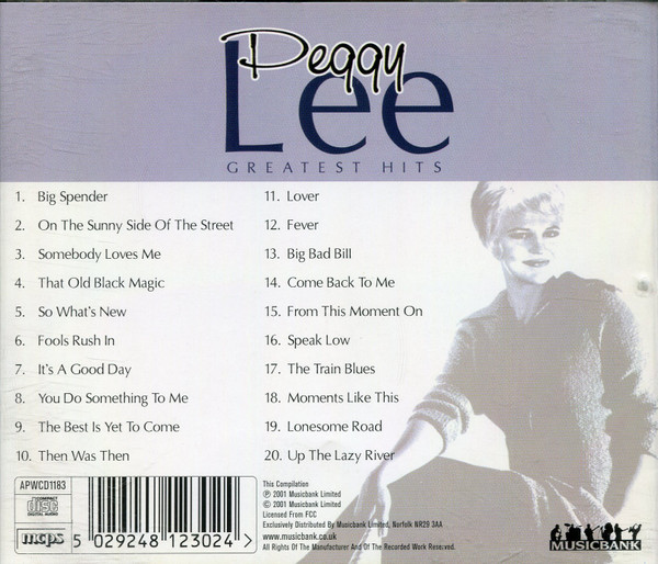 Peggy Lee - Greatest Hits | Musicbank (APWCD1183) - 2 Peggy Lee - Greatest Hits | Musicbank (APWCD1183) - 2