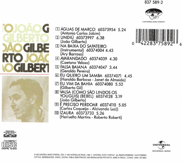João Gilberto - João Gilberto | EmArcy (837 589-2) - 2
