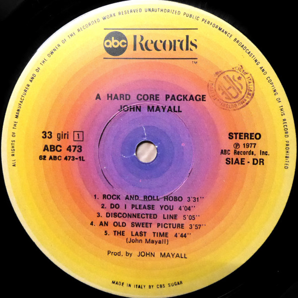 John Mayall - A Hard Core Package | ABC Records (ABC 473) - 3