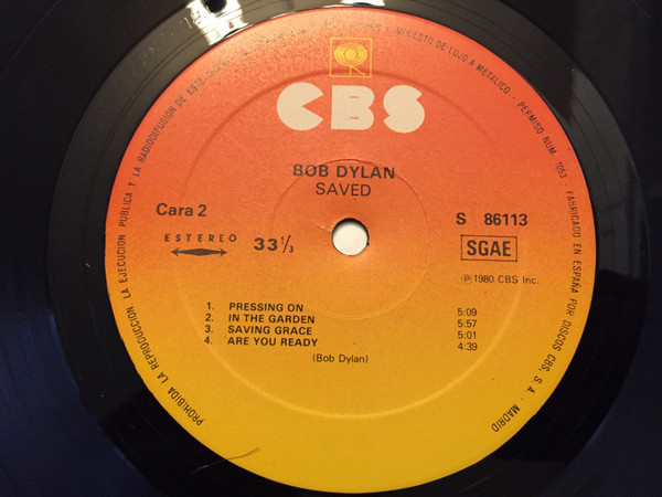 Bob Dylan - Saved | CBS (S 86113) - 2