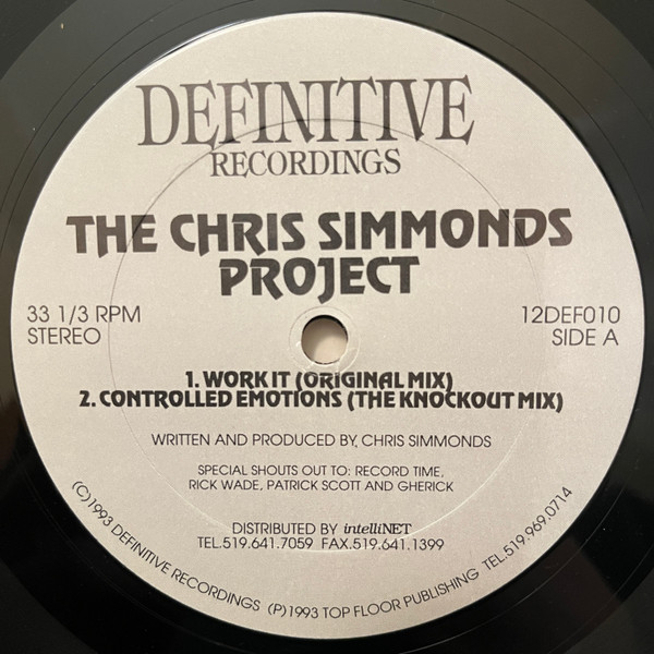 Chris Simmonds - Work it | Definitive Recordings (12DEF010)