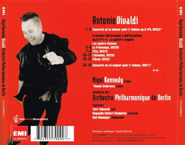 Antonio Vivaldi - Nigel Kennedy , Berliner Philharmoniker - Vivaldi | EMI Classics (7243 5 57909 2 7) - 3