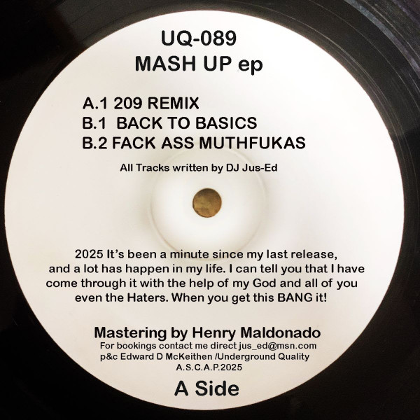Jus-Ed - Mash Up EP | Underground Quality (UQ089)