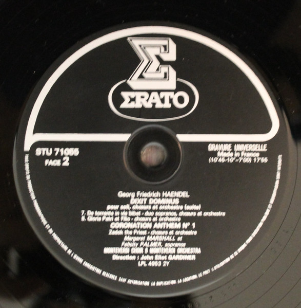 Georg Friedrich Händel - The Monteverdi Choir & The Monteverdi Orchestra , John Eliot Gardiner - Dixit Dominus - Coronation Anthem N°1 | Erato (STU 71055) - 4