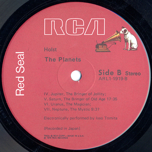 Tomita - The Planets | RCA Red Seal (ARL1-1919) - 4