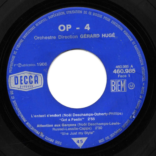 Les OP'4 Avec Le Participation De Eric Charden - L’enfant S’endort | Decca (460.985) - 3 Les OP'4 Avec Le Participation De Eric Charden - L’enfant S’endort | Decca (460.985) - 3