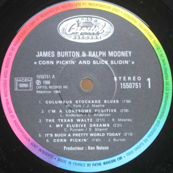 James Burton And Ralph Mooney - Corn Pickin' And Slick Slidin' | Capitol Records (1550751) - 3 James Burton And Ralph Mooney - Corn Pickin' And Slick Slidin' | Capitol Records (1550751) - 3