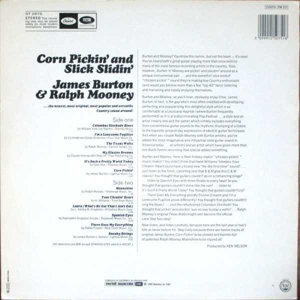 James Burton And Ralph Mooney - Corn Pickin' And Slick Slidin' | Capitol Records (1550751) - 2 James Burton And Ralph Mooney - Corn Pickin' And Slick Slidin' | Capitol Records (1550751) - 2