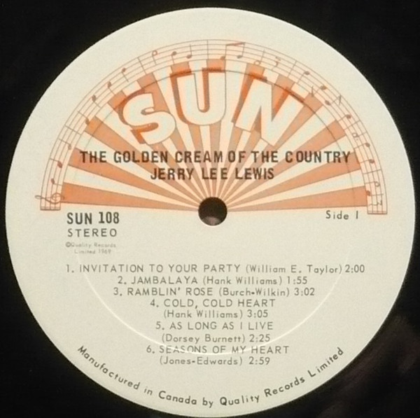 Jerry Lee Lewis - The Golden Cream Of The Country | Sun (SUN 108) - 2