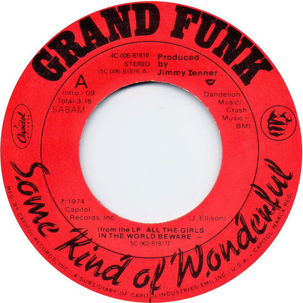 Grand Funk Railroad - Some Kind Of Wonderful | Capitol Records (4C 006-81816) - 3 Grand Funk Railroad - Some Kind Of Wonderful | Capitol Records (4C 006-81816) - 3