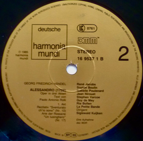 Georg Friedrich Händel - Alessandro | Deutsche Harmonia Mundi (1C 157 16 9537 3) - 4 Georg Friedrich Händel - Alessandro | Deutsche Harmonia Mundi (1C 157 16 9537 3) - 4