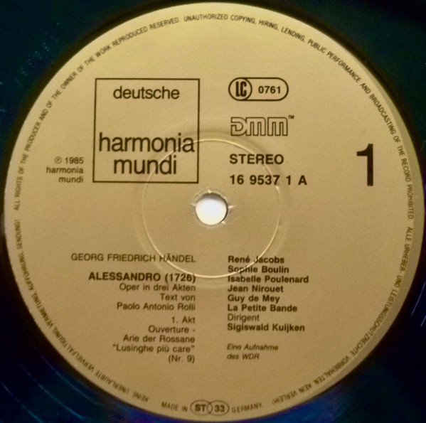 Georg Friedrich Händel - Alessandro | Deutsche Harmonia Mundi (1C 157 16 9537 3) - 3 Georg Friedrich Händel - Alessandro | Deutsche Harmonia Mundi (1C 157 16 9537 3) - 3