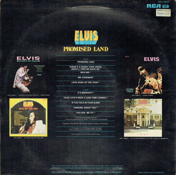 Elvis Presley - Promised Land | RCA (APL1-0873) - 2