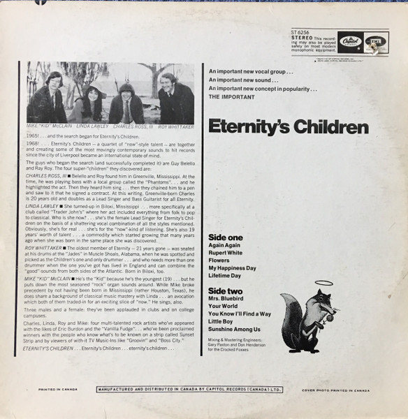 Eternity's Children - Eternity's Children [Vinyl] | Capitol Records (ST 6256) - 2