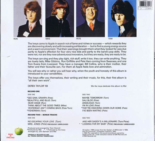 The Iveys - Maybe Tomorrow 2LP | Apple Records (7 98692 1) - 2 The Iveys - Maybe Tomorrow 2LP | Apple Records (7 98692 1) - 2