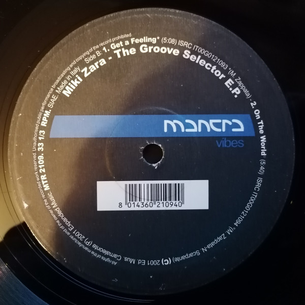 Miki Zara - The Groove Selector E.P. | Mantra Vibes (MTR 2109) - main