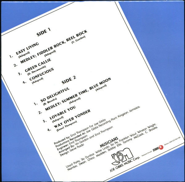 Vin Gordon - Way Over Yonder | Studio 16 (STU 16 LP 008) - 2