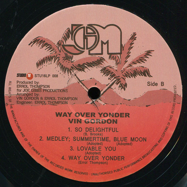 Vin Gordon - Way Over Yonder | Studio 16 (STU 16 LP 008) - 4