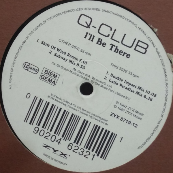 Q-Club - I'll Be There | ZYX Music (ZYX 8719-12) - main