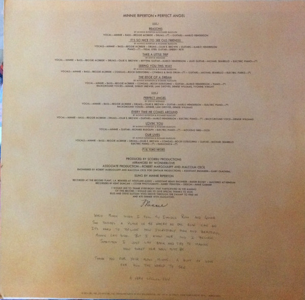Minnie Riperton - Perfect Angel | Epic (KE 32561) - 2