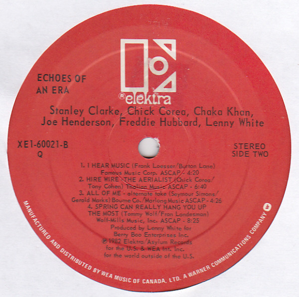 Chaka Khan / Freddie Hubbard / Joe Henderson / Chick Corea / Stanley Clarke / Lenny White - Echoes Of An Era | Elektra (XE1-60021) - 4