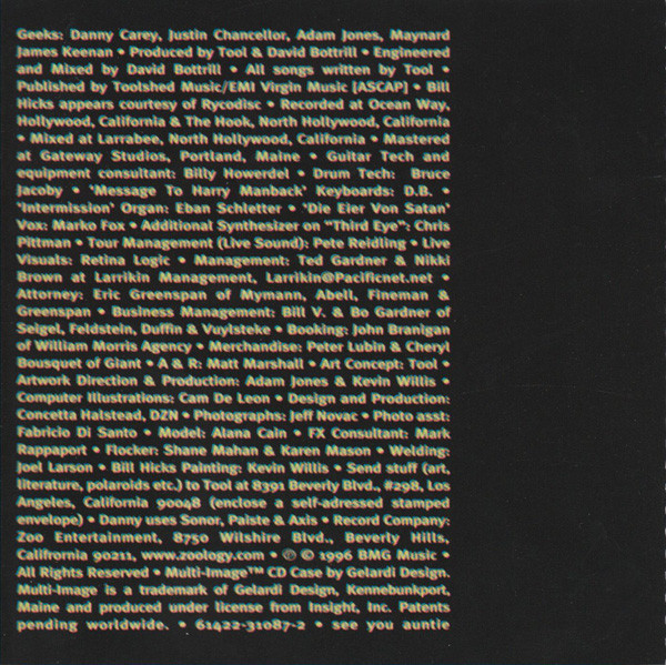 Tool - Ænima [CD] | Volcano (61422-31087-2) - 4