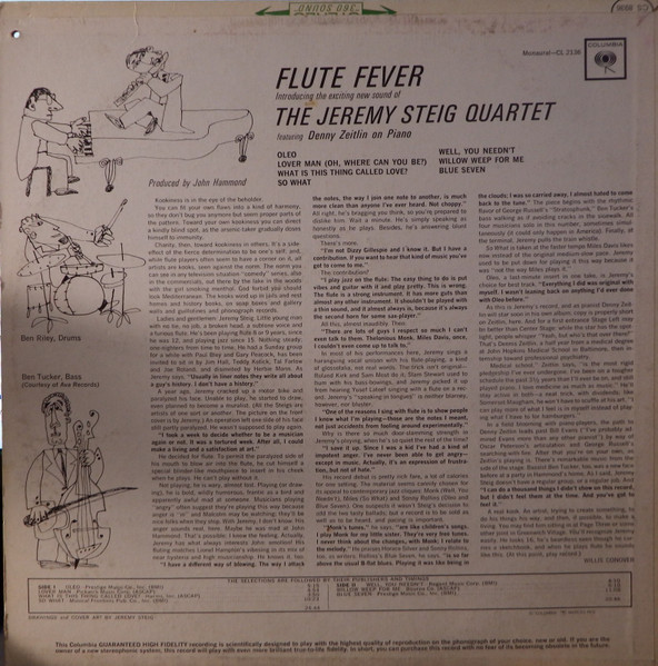 Jeremy Steig - Flute Fever | Columbia (CL 8936) - 2